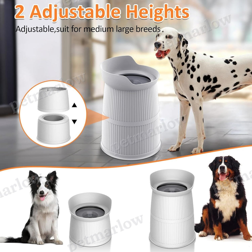 4.4L No Spill Dog Water Bowl Adjustable Raised Bowls – view 4