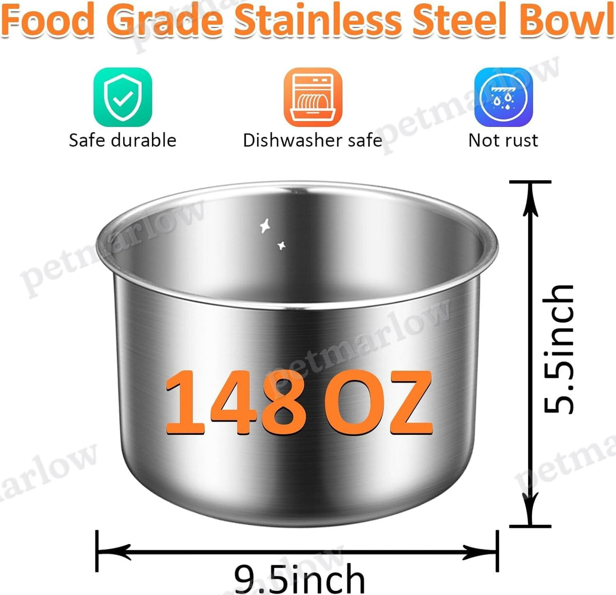 4.4L No Spill Dog Water Bowl Adjustable Raised Bowls – view 6