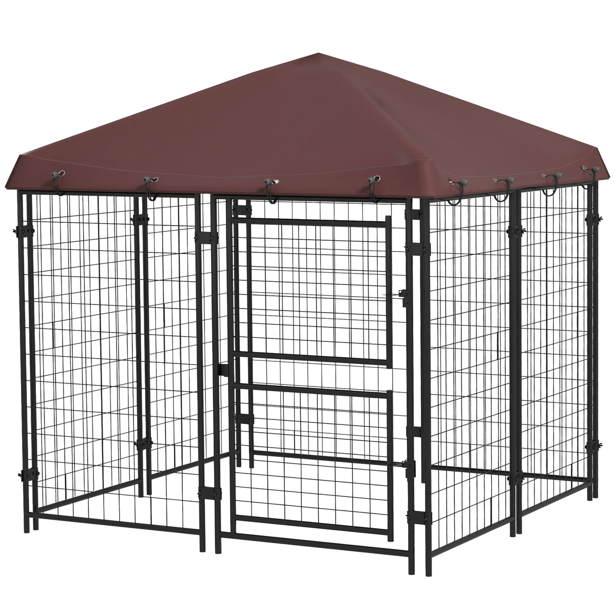 Outdoor Dog Kennel with Waterproof Canopy for Comfort – Brown / 1180x715x200 mm