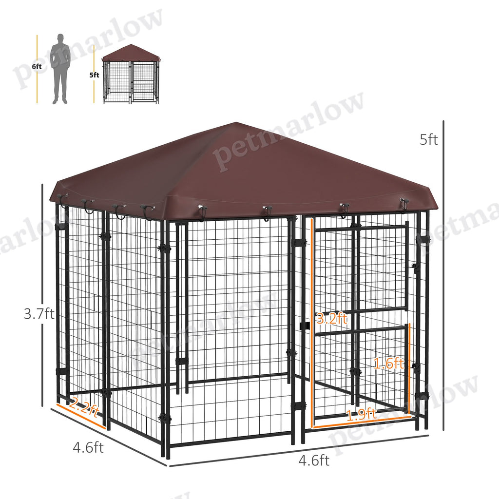 Outdoor Dog Kennel with Waterproof Canopy for Comfort – view 3