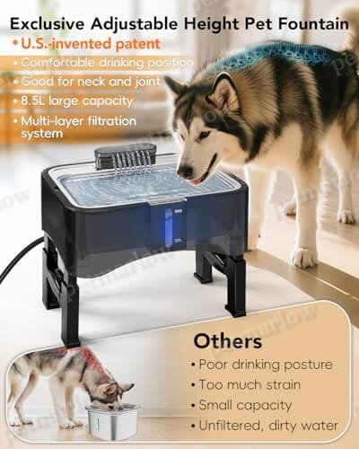 4 Heights Adjustable Pet Fountain for All Dog Sizes – view 6
