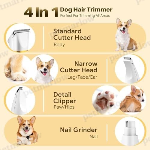 4 in 1 Electric Cordless Dog Paw Trimmer with Nail Grinder – view 2