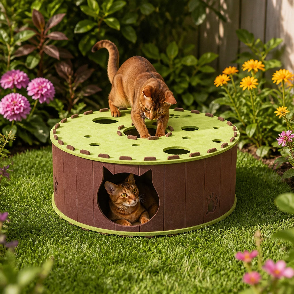 4-in-1 Foldable Cat Tunnel House – Interactive Hideaway, Scratcher & Play Bed