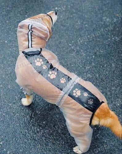 4 Legs Dog Rain Jacket with Reflective Stripe – view 4