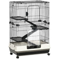 4-Level Small Animal Cage for Rabbits and Chinchillas – Black / 870x600x300 mm