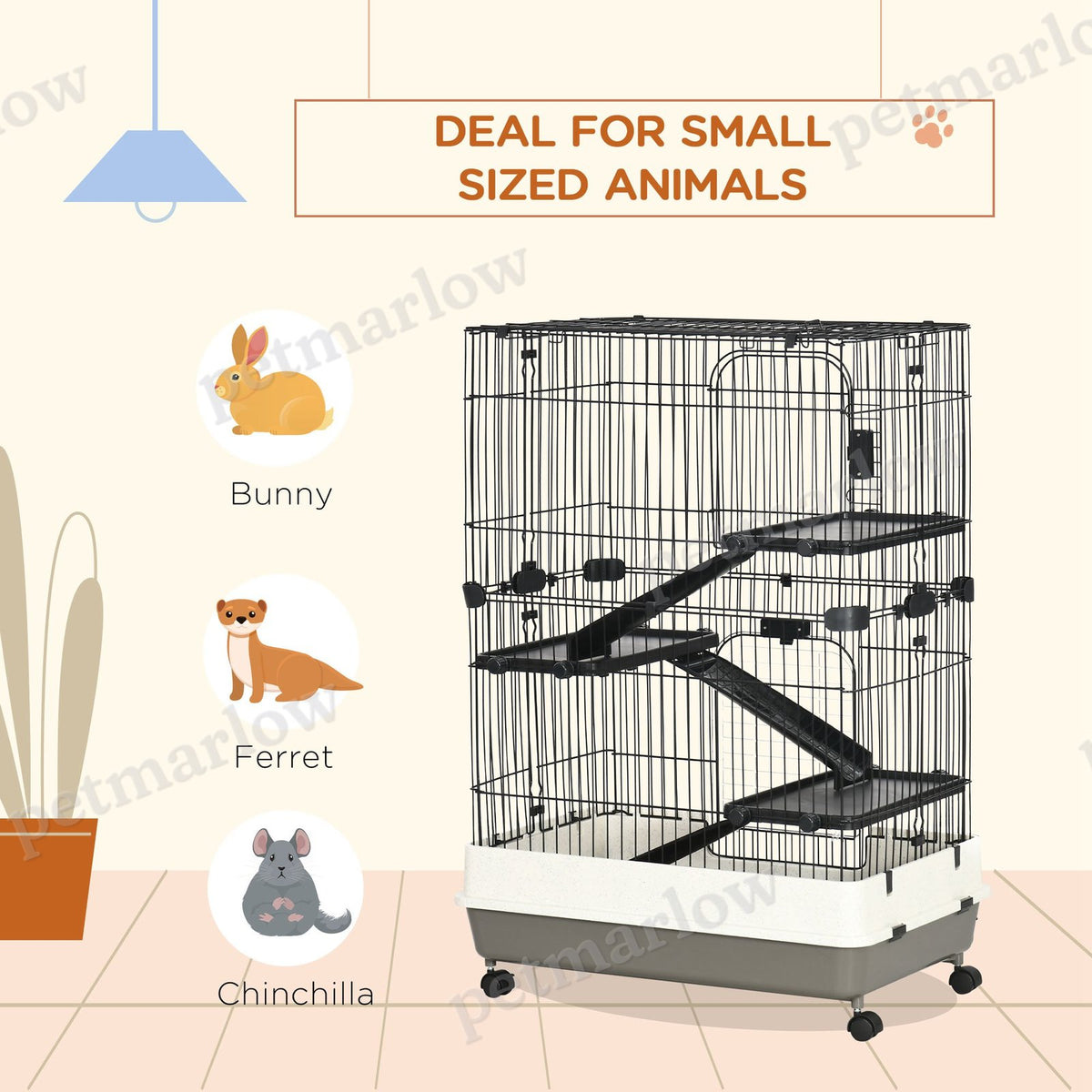 4-Level Small Animal Cage for Rabbits and Chinchillas – view 4
