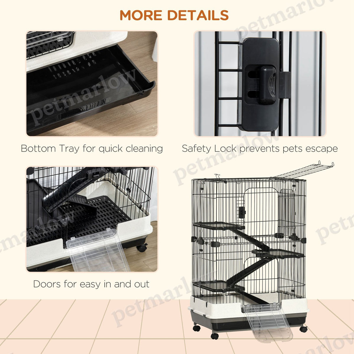 4-Level Small Animal Cage for Rabbits and Chinchillas – view 5
