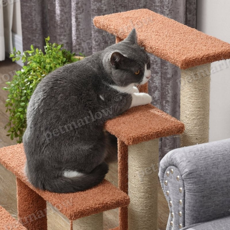 4 Levels Cat Steps with Scratching Posts for Easy Access – view 2