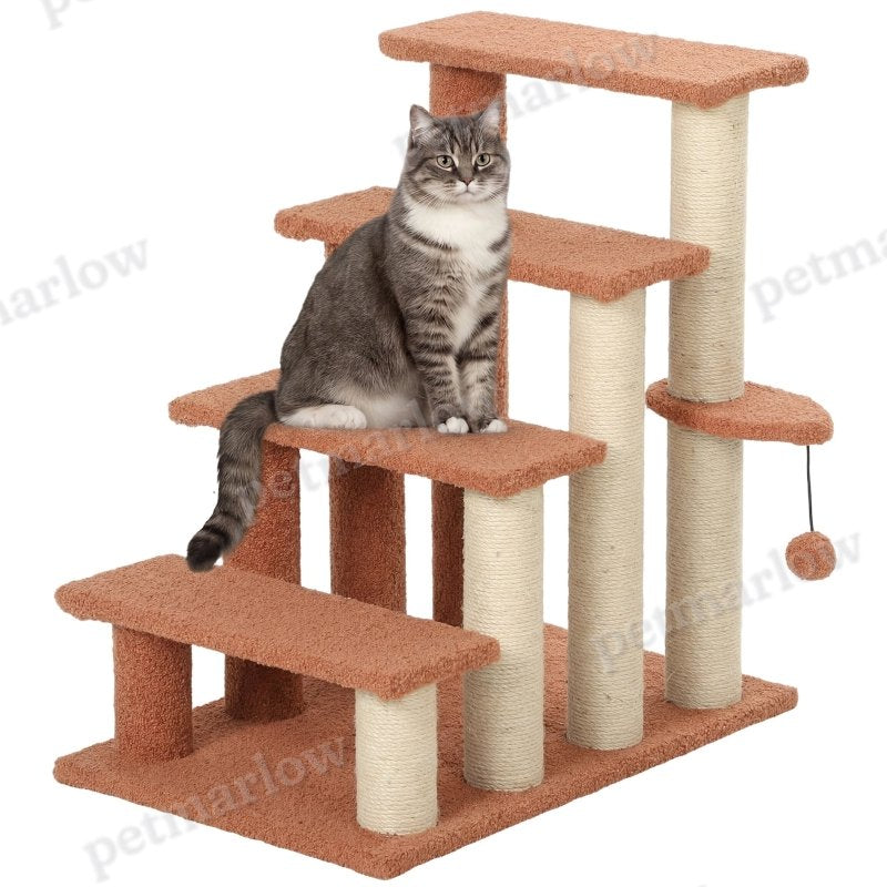 4 Levels Cat Steps with Scratching Posts for Easy Access – view 4