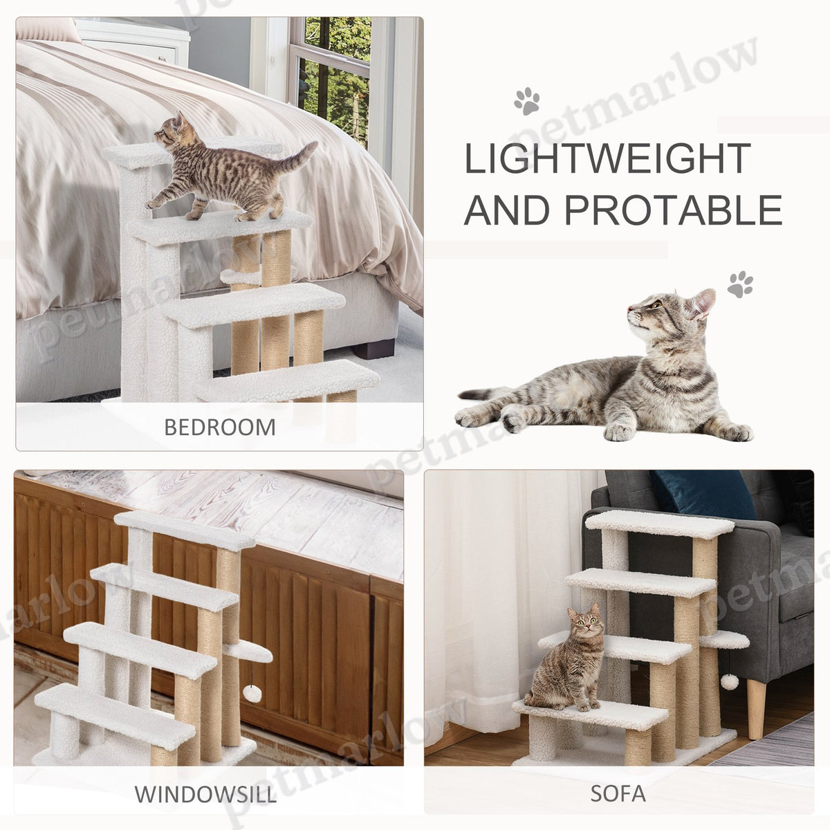 4 Levels Cat Steps with Scratching Posts – view 3