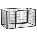4-Panel Metal Dog Playpen for Indoor/Outdoor Use – Black