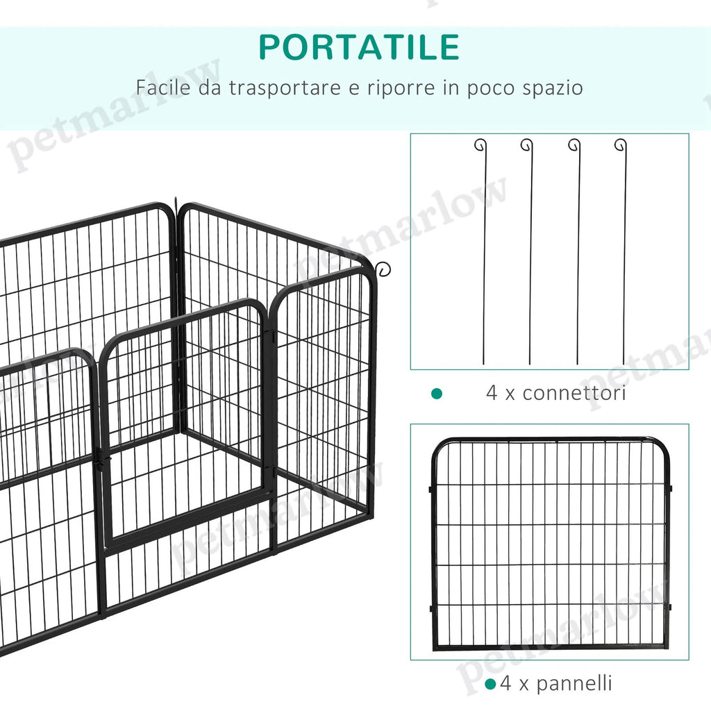 4-Panel Metal Dog Playpen for Indoor/Outdoor Use – view 3