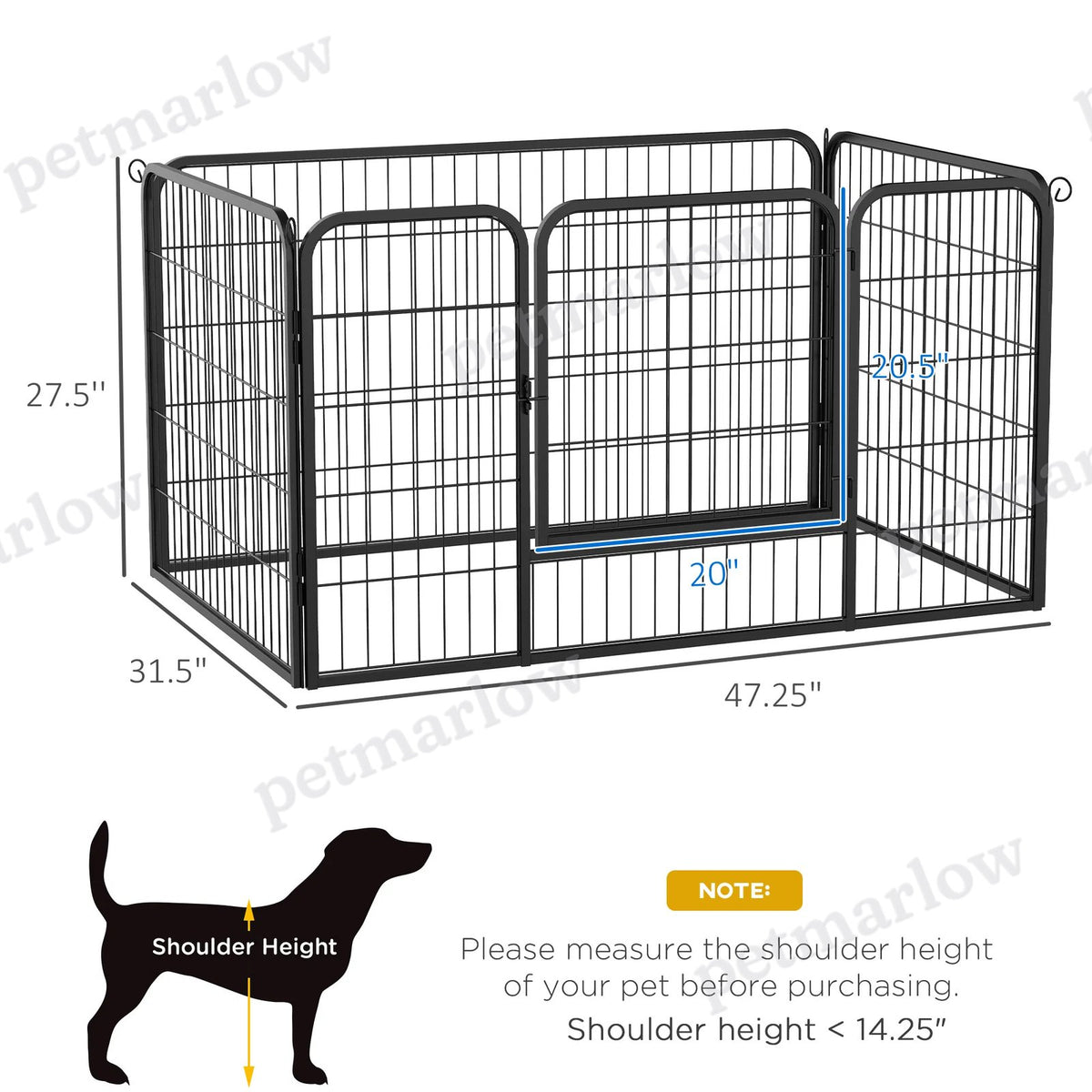 4-Panel Metal Dog Playpen for Indoor/Outdoor Use – view 5