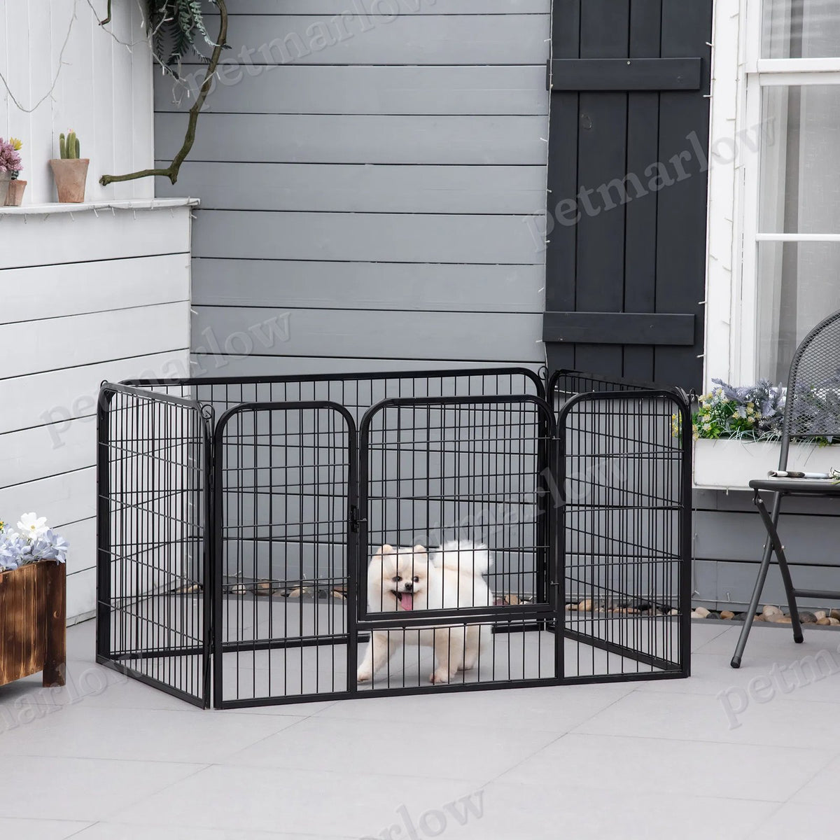 4-Panel Metal Dog Playpen for Indoor/Outdoor Use – view 6
