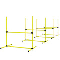 4 Piece Dog Agility Set with Adjustable Height Jump Bars – Yellow / 950x180x180 mm