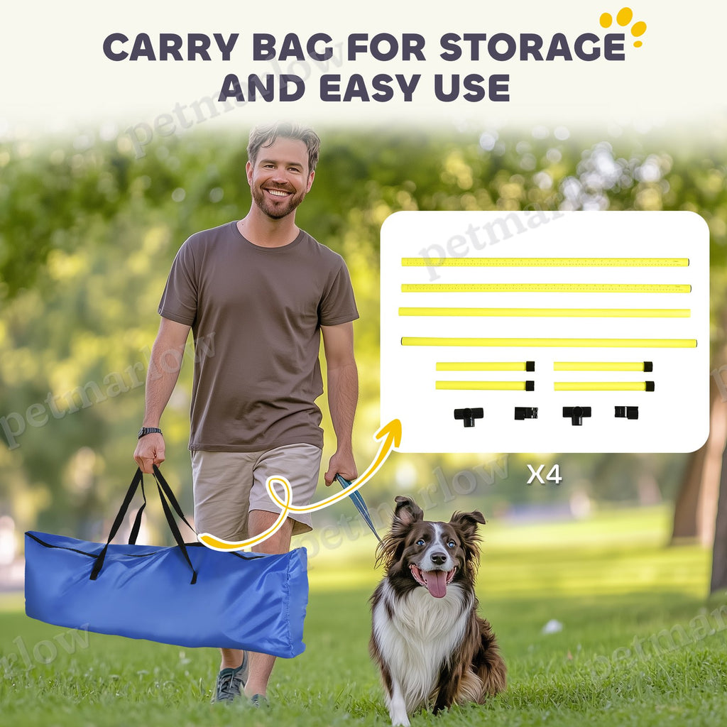 4 Piece Dog Agility Set with Adjustable Height Jump Bars – view 6