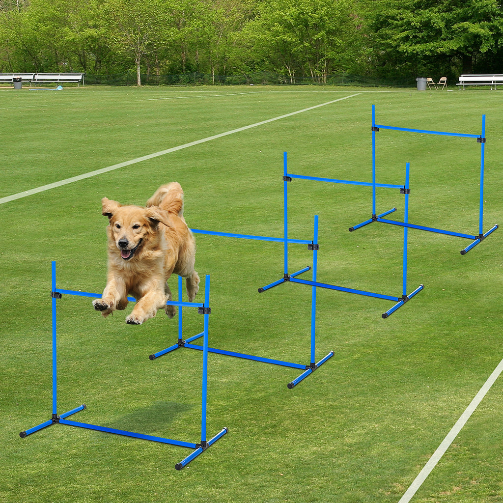 Dog Agility Starter Kit with Adjustable Height Jump Bars