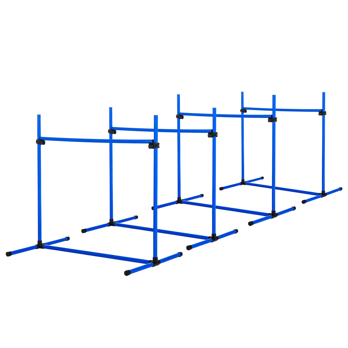 Dog Agility Starter Kit with Adjustable Height Jump Bars – Blue / 950x180x180 mm
