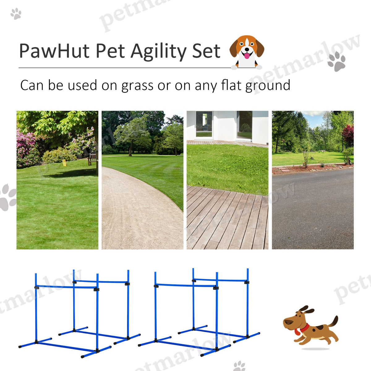 Dog Agility Starter Kit with Adjustable Height Jump Bars – view 6