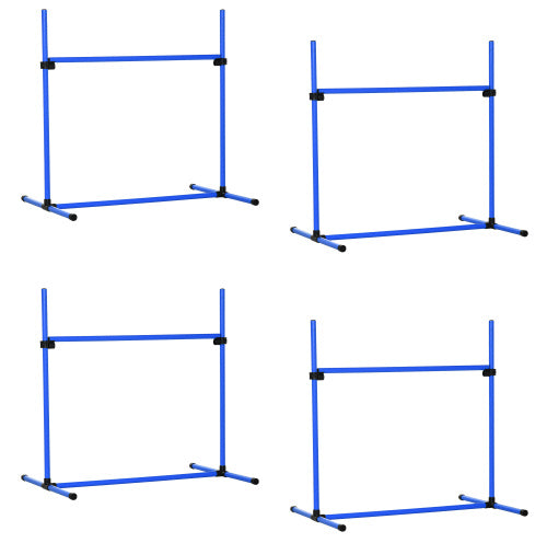 4-Piece Dog Agility Training Equipment with Adjustable Jumps