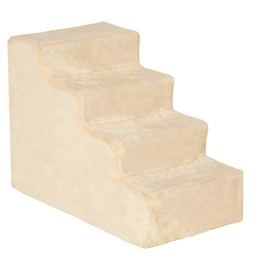 4-Step Dog Ramp for Easy Access to Furniture – Beige