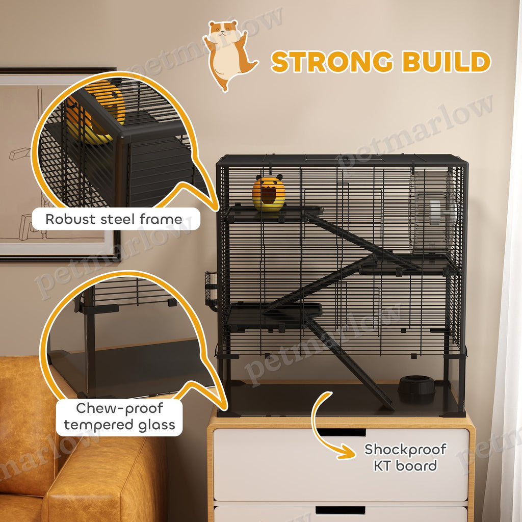 4 Tier Hamster Cage with Glass Bottom and Accessories – view 3