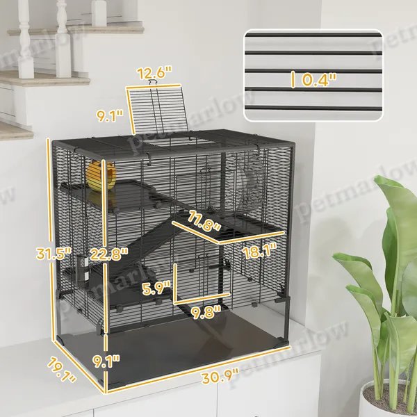4 Tier Hamster Cage With Glass Bottom and Accessories – view 5
