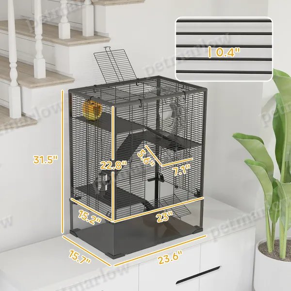 4 Tier Hamster Cage With Glass Bottom and Accessories – view 6