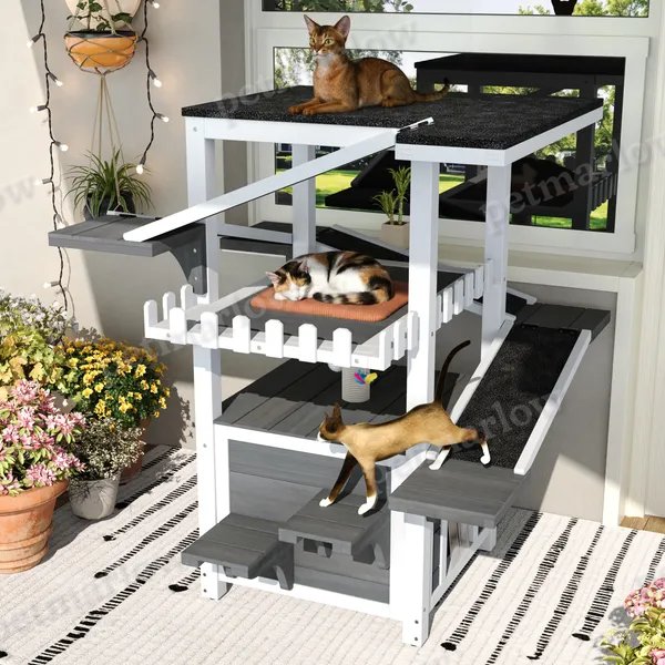 4-Tier Outdoor Cat House for Climbing and Play – view 5
