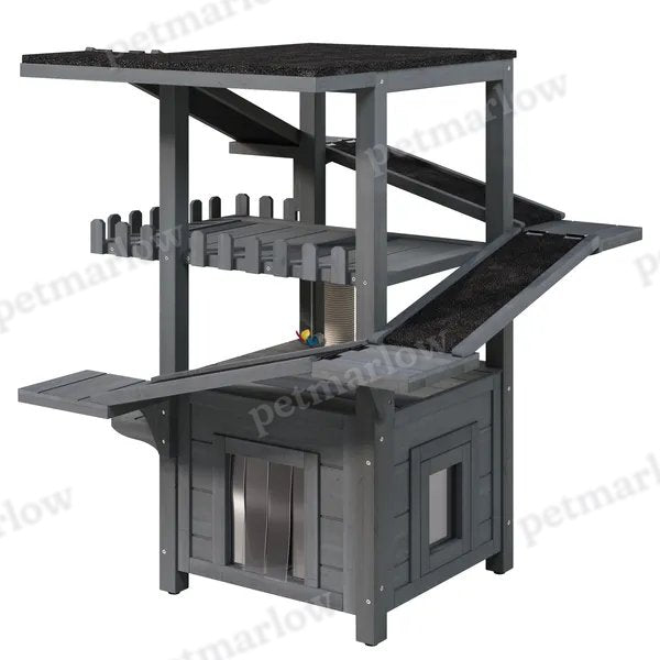 4-Tier Outdoor Cat House with Weatherproof Roof – view 4