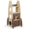 4-Tier Rocket Shape Cat Tree with Condo and Scratch Pad – view 2
