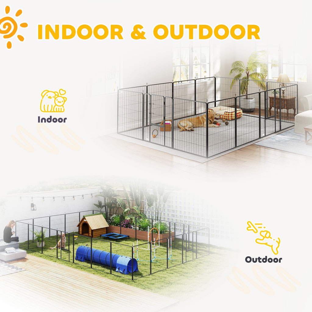 Dog Playpen for Indoor and Outdoor Use with Lockable Doors – view 8