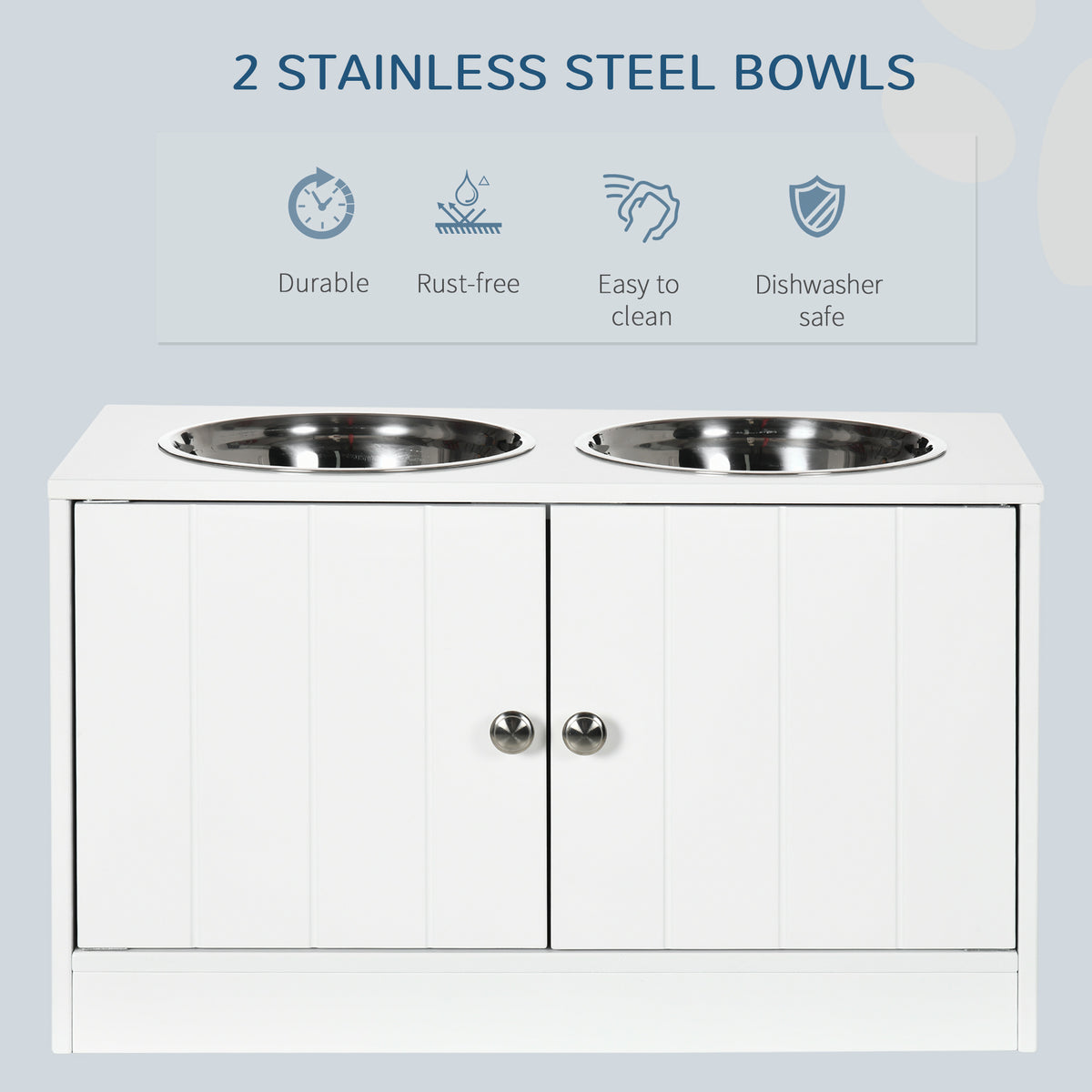 Large Elevated Dog Bowls with Storage Cabinet – view 7