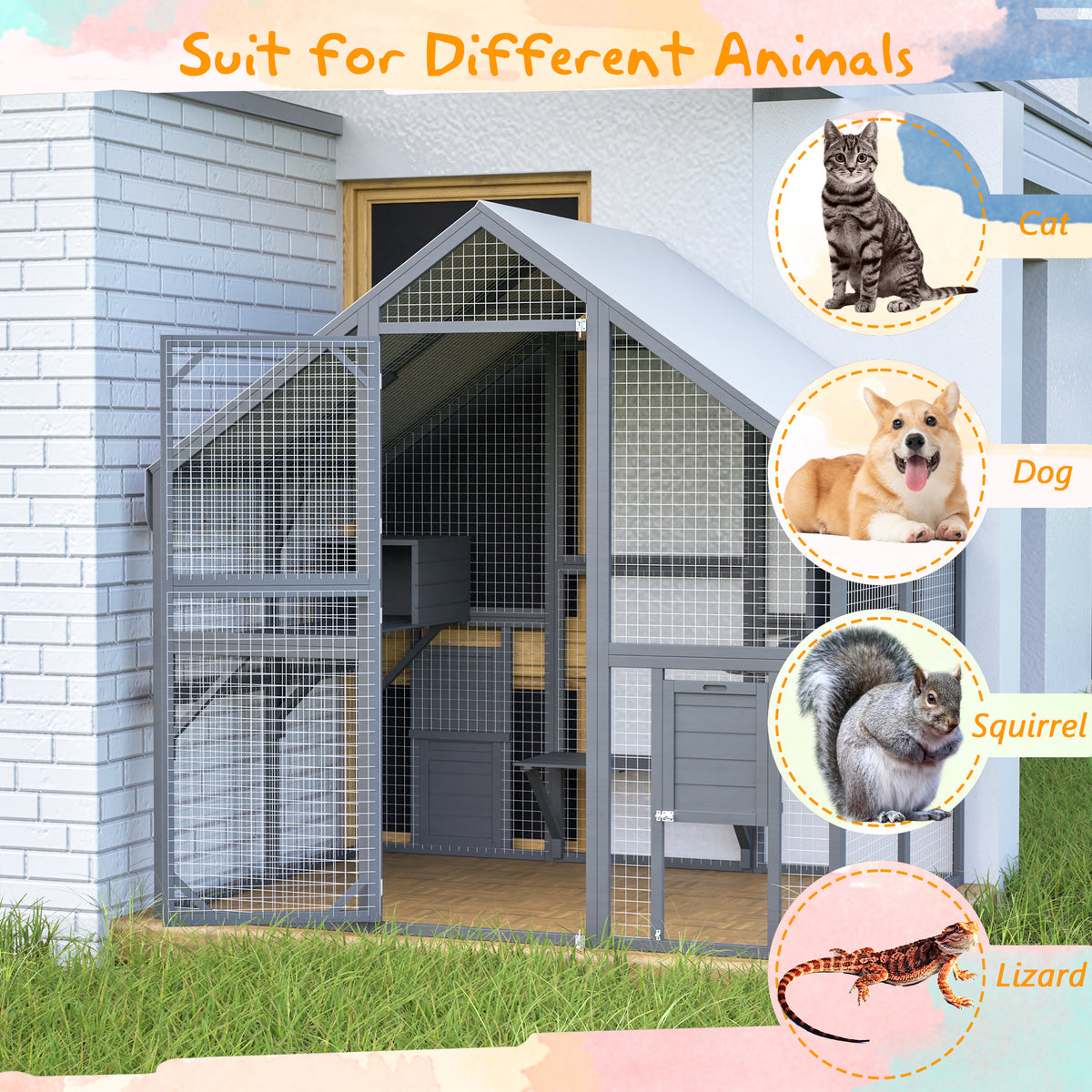 Large Outdoor Cat House with Cozy Resting Areas – view 10