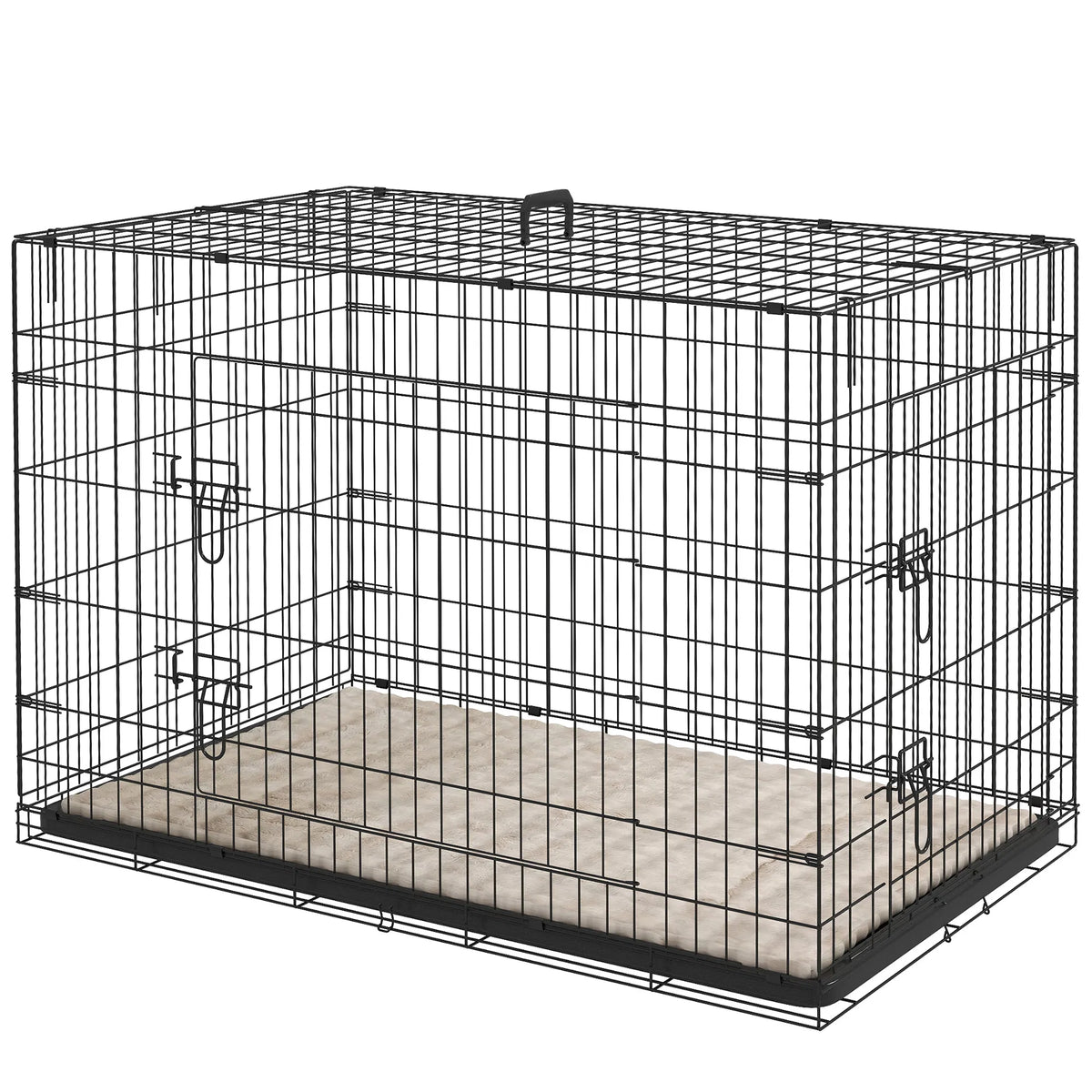 41" Dog Crate with 2 Doors and Soft Cushion for Small Dogs