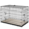 41" Dog Crate with 2 Doors and Soft Cushion for Small Dogs – Black