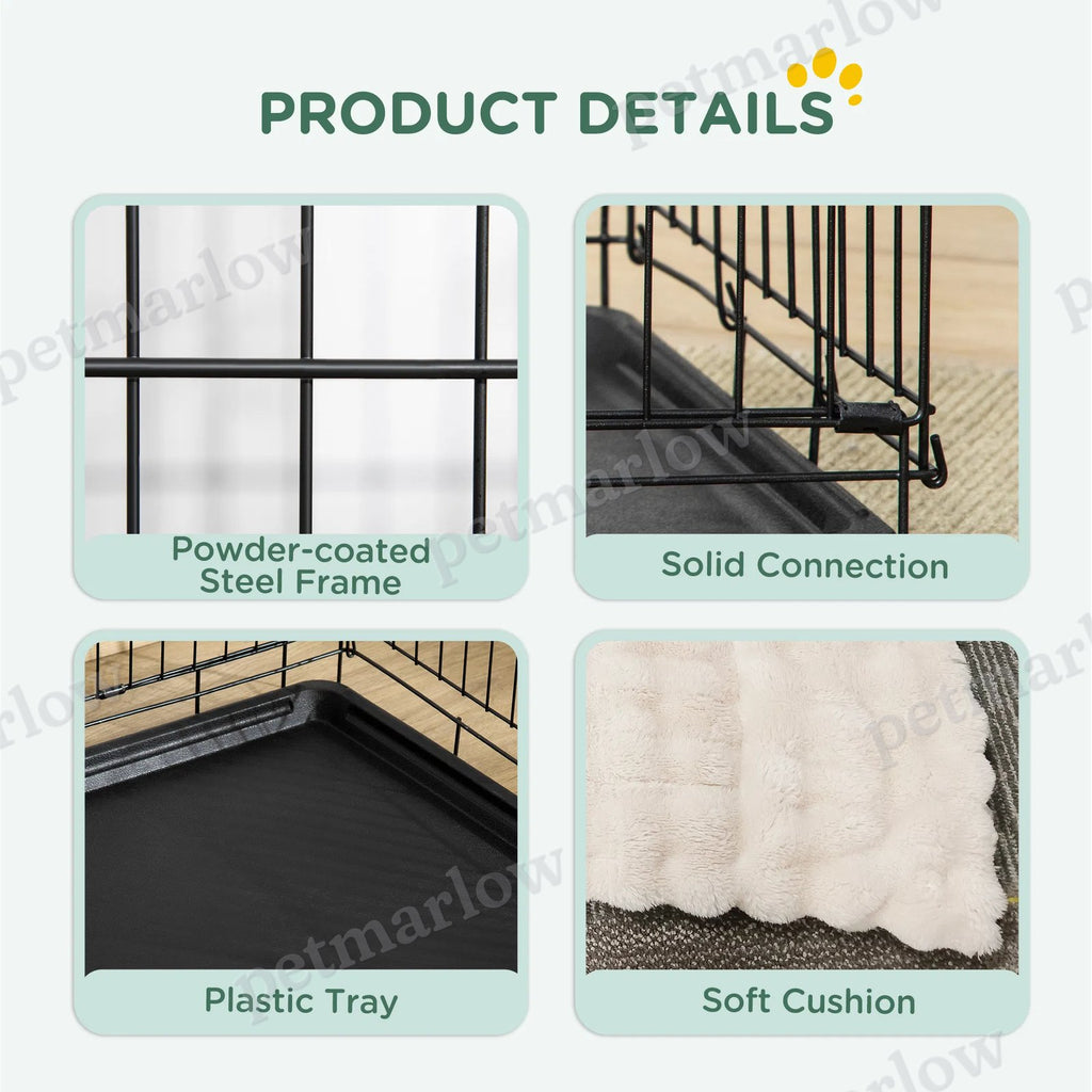 41" Dog Crate with 2 Doors and Soft Cushion for Small Dogs – view 4