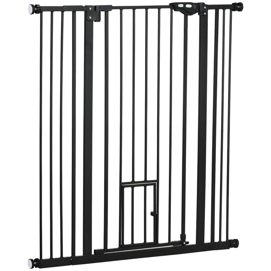 41" Easy Open Indoor Dog Gate for Doorways and Stairs - Black