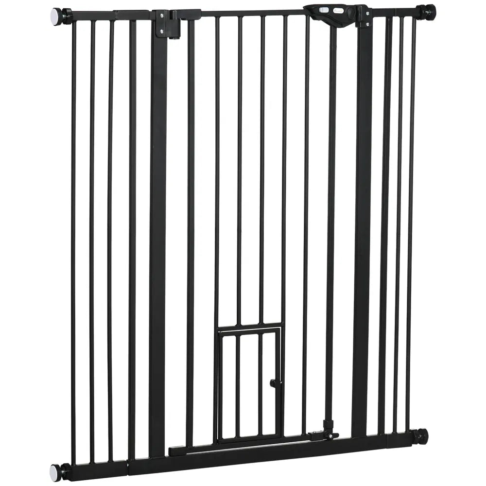 41" Easy Open Indoor Dog Gate for Doorways and Stairs - Black – Black