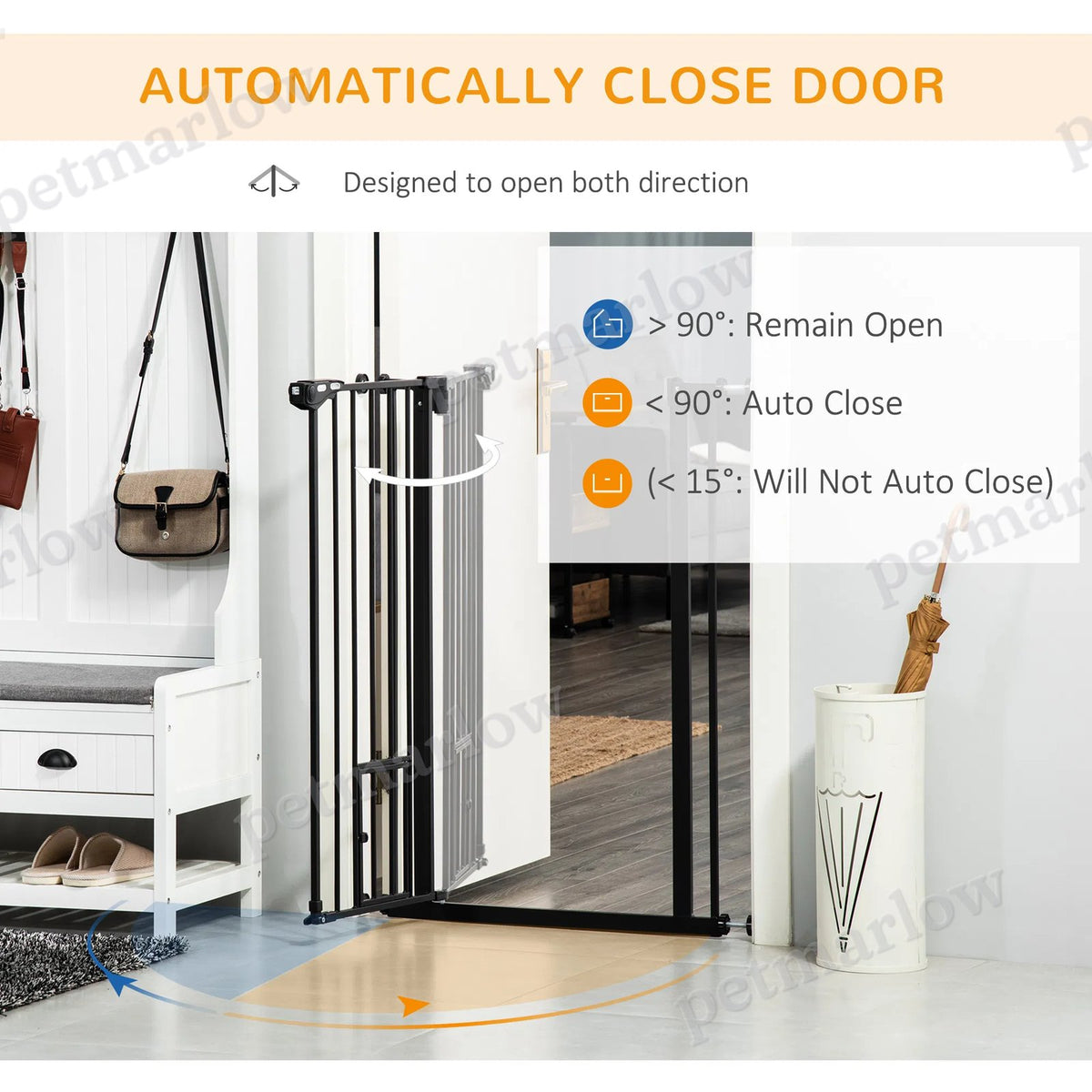 41" Easy Open Indoor Dog Gate for Doorways and Stairs - Black – view 3
