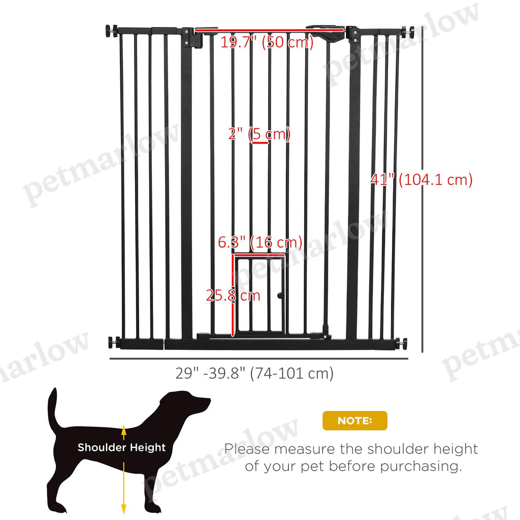 41" Easy Open Indoor Dog Gate for Doorways and Stairs - Black – view 5