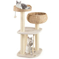 41 Inch Hand-Woven Water Hyacinth Cat Tree – Defaulttitle