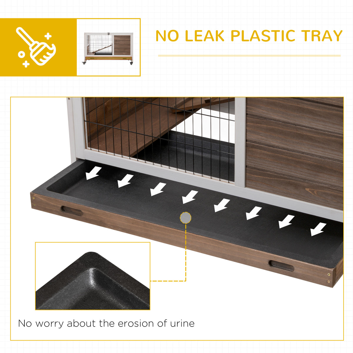 Indoor Rabbit Enclosure with Wheels and Pull-Out Tray – view 8