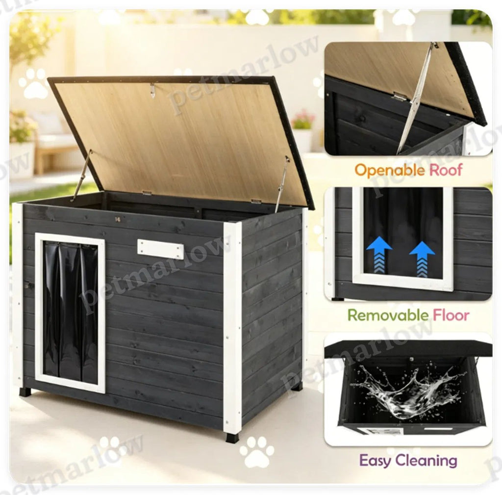 Outdoor Dog House with Sloped Asphalt Roof – view 4