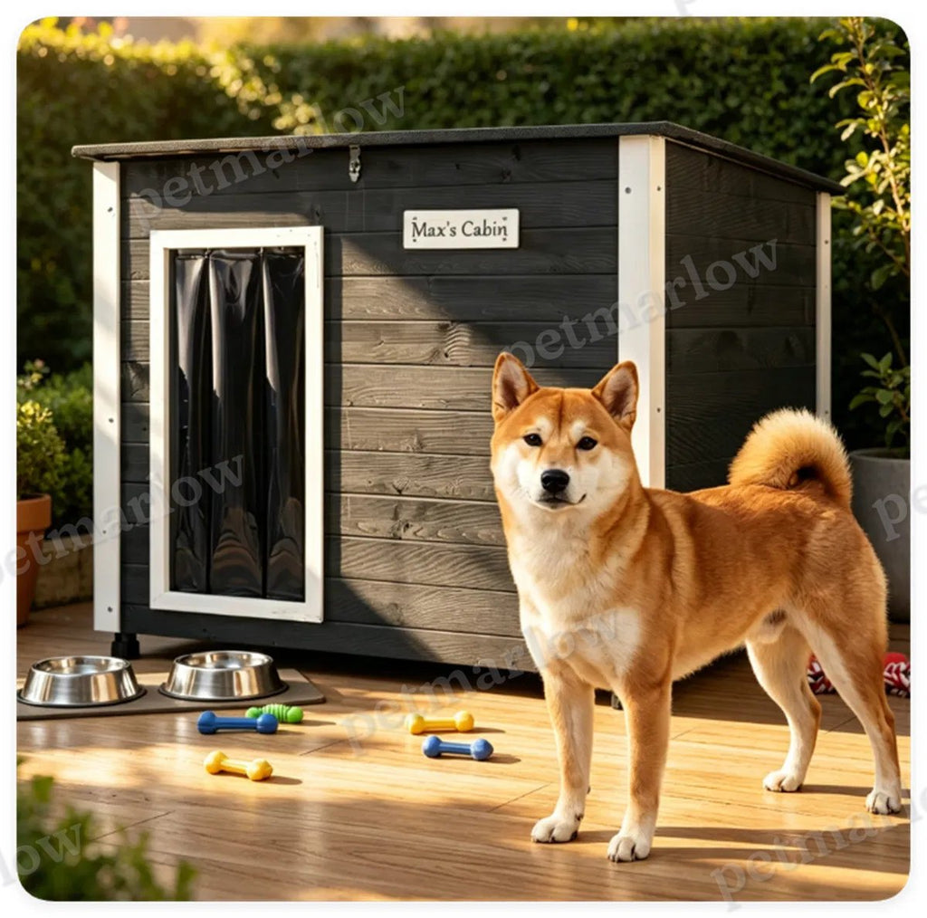 Outdoor Dog House with Sloped Asphalt Roof – view 6