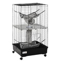 42" Small Animal Habitat with Wheels and Hammocks – black / 635x180x660 mm