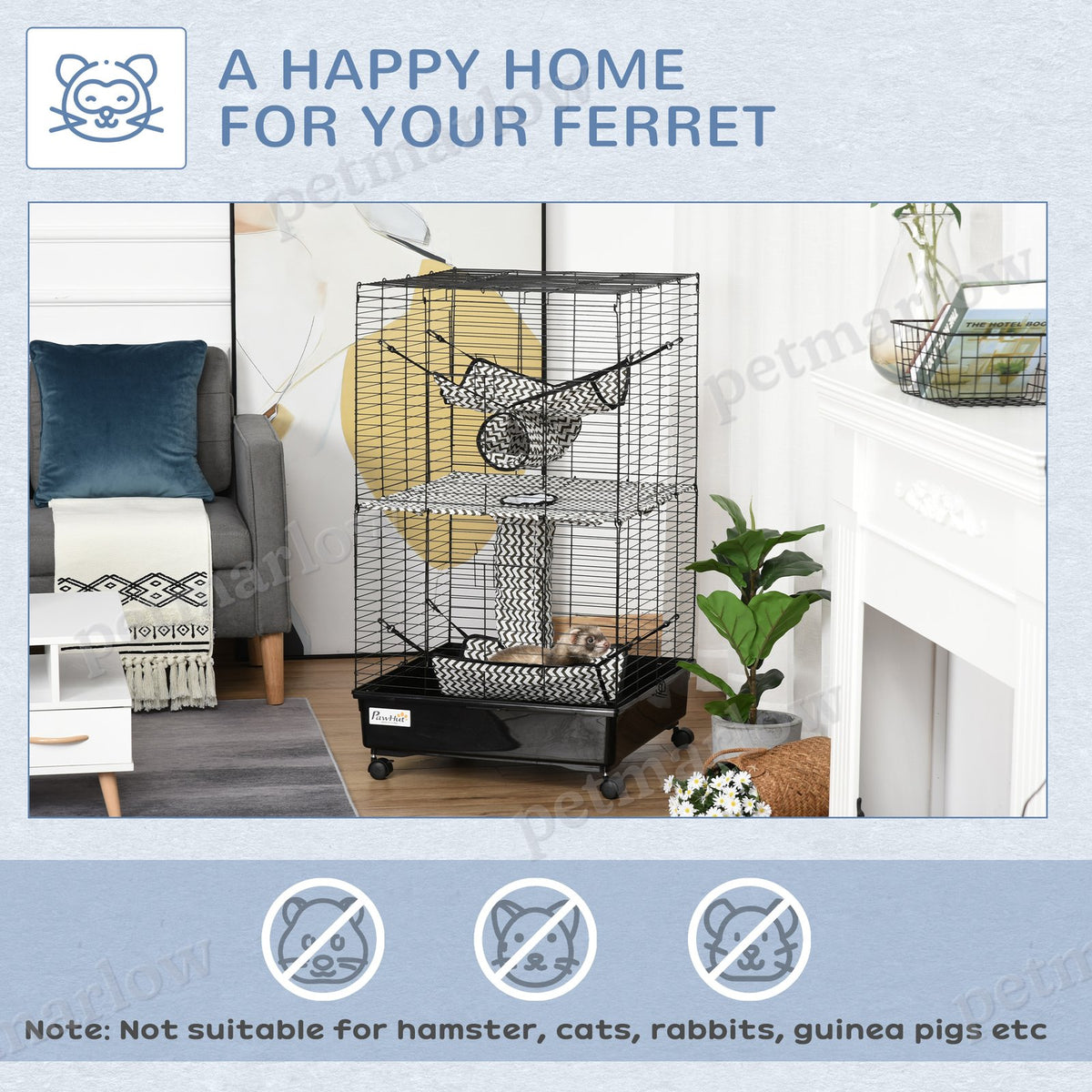 42" Small Animal Habitat with Wheels and Hammocks – view 5