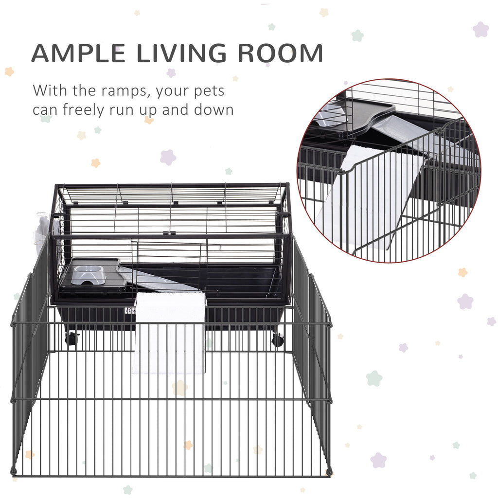 Rolling Metal Hutch Cage for Small Animals with Run – view 9