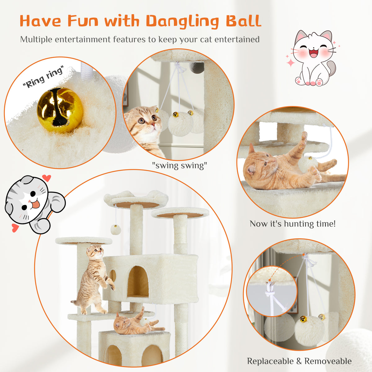 Multi Functional Cat Treehouse Cat Climbing Frame – view 9