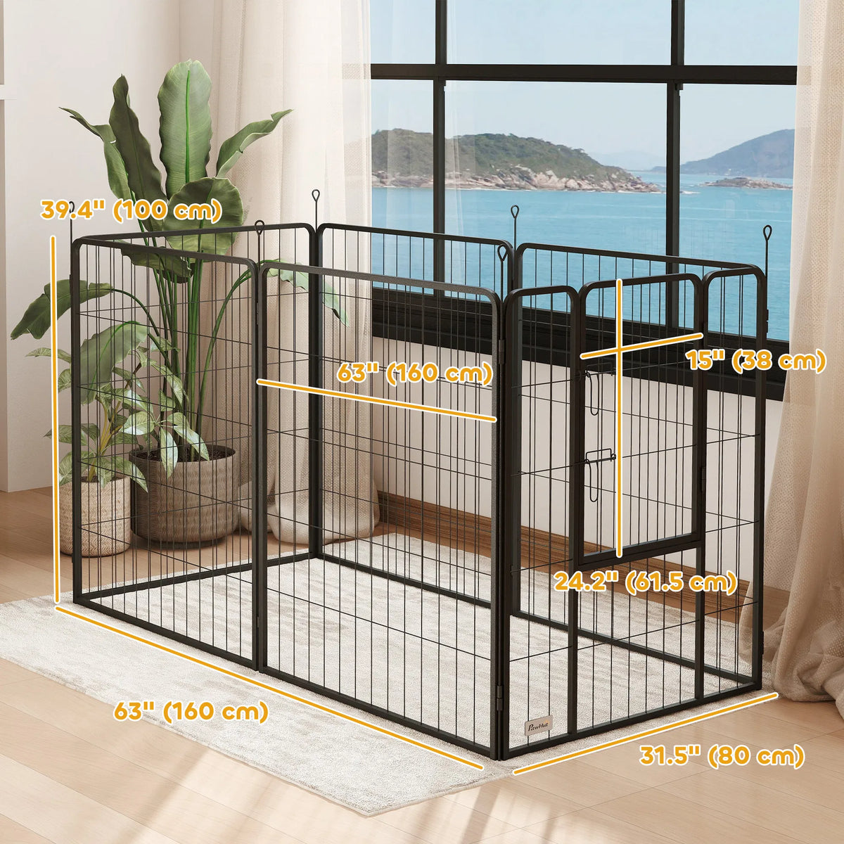 Heavy Duty Dog Playpen with Door for Large Dogs – view 7